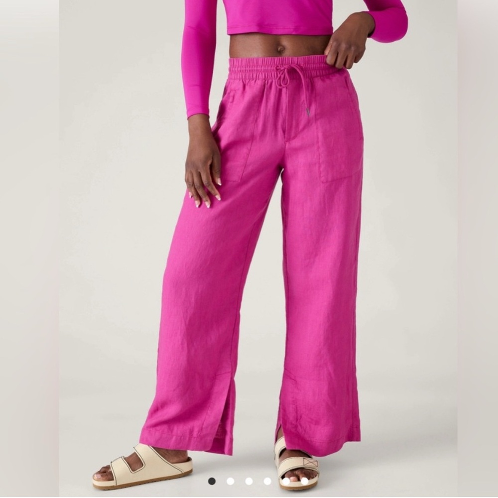 Athleta Fuchsia Linen retreat Pants